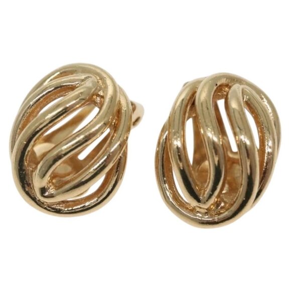 Christian Dior Earring Metal Gold Auth 142049 - Picture 1 of 9